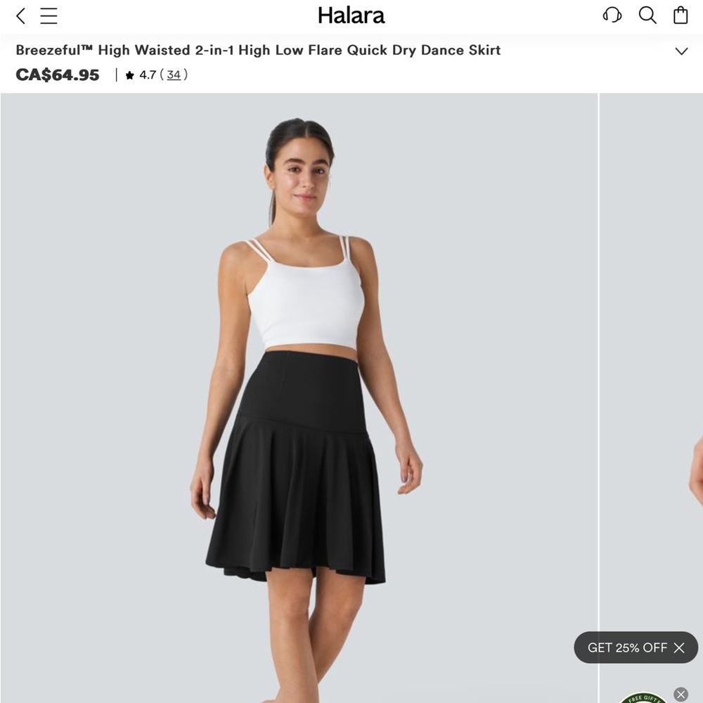 HALARA Black High Low Flare Skirt NWT - Picture 1 of 5
